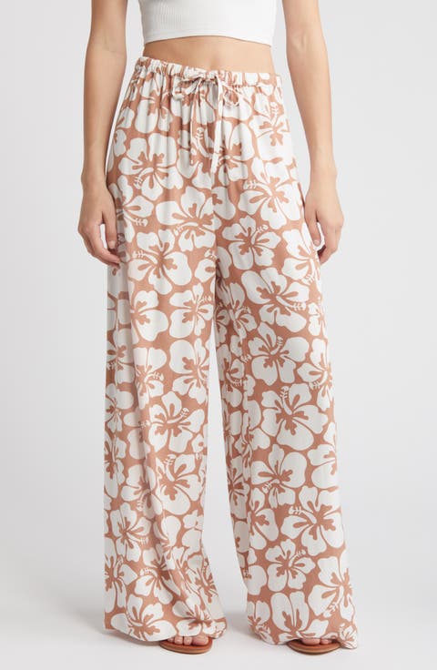 Hibiscus Heat Wide Leg Drawstring Pants