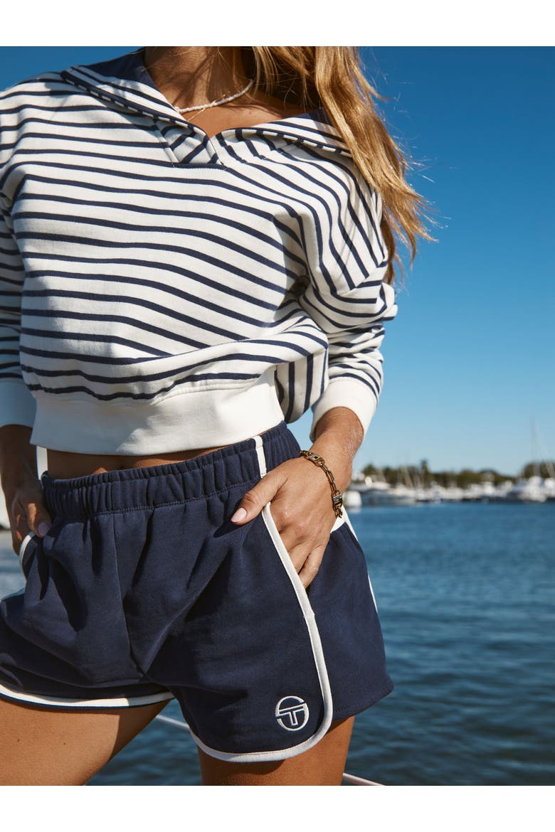 Marina Sailor Collar Sweatshirt, Alternate, color, GARDENIA