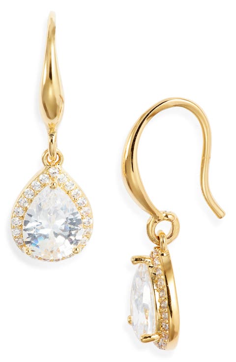 Cubic Zirconia Teardrop Earrings