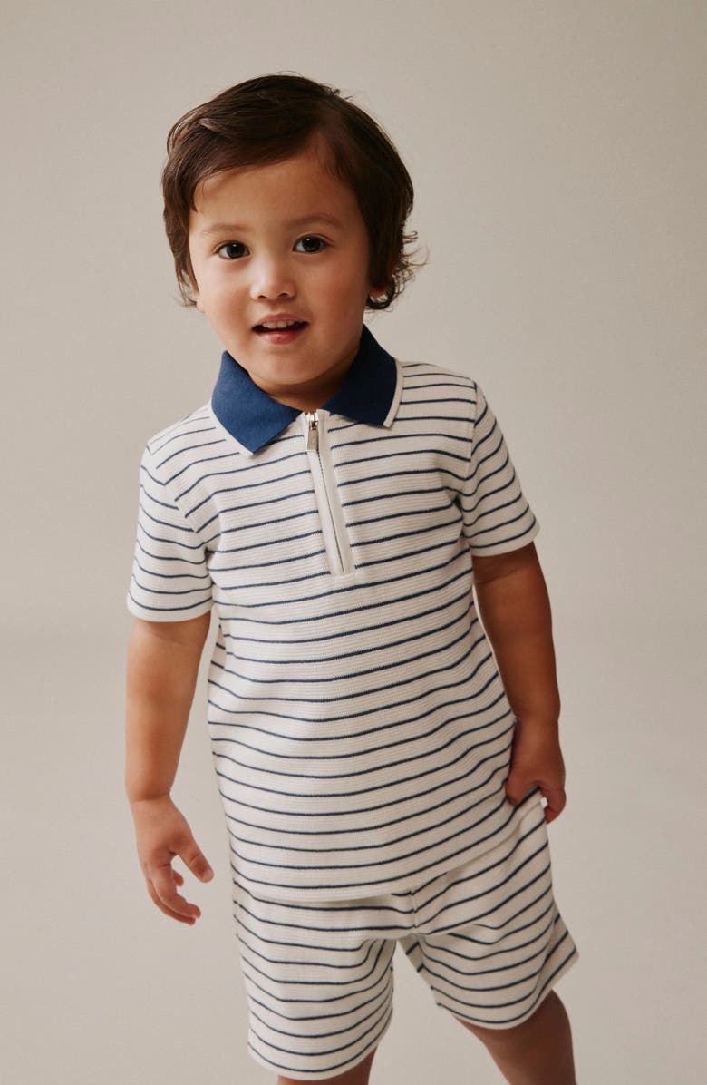NEXT Kids' Stripe Polo & Shorts Set, Alternate, color, White