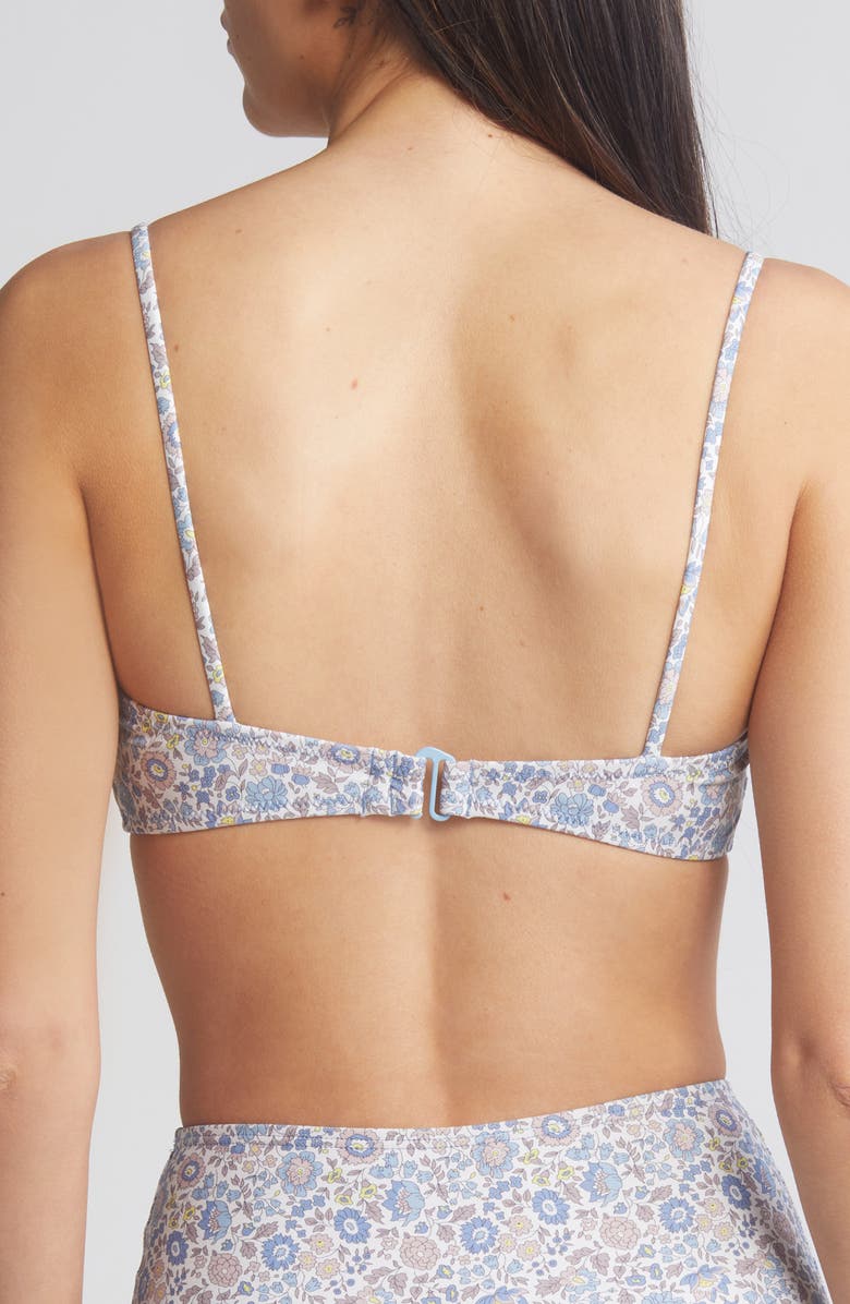 Nu Swim x Liberty London Lucky Floral Print Bandeau Bikini Top, Alternate, color, Blue Multi