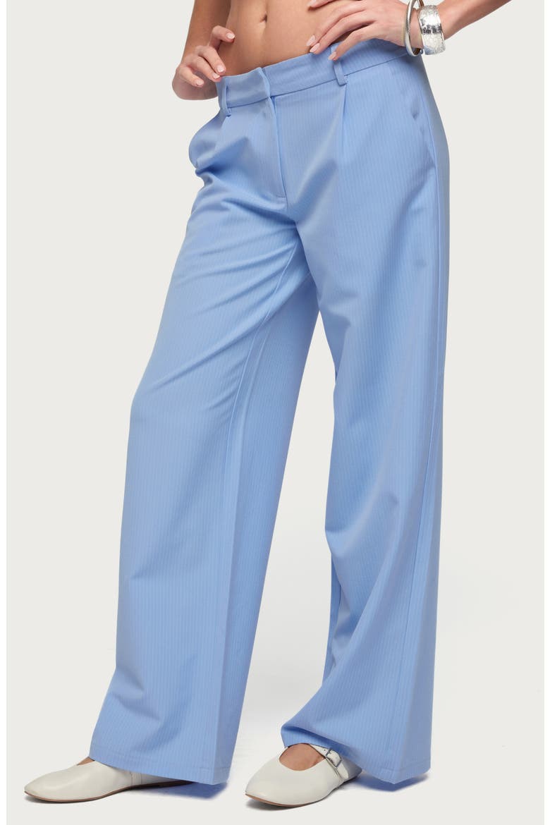 Pinstripe Low Rise Straight Leg Pants, Alternate, color, LIGHT-BLUE