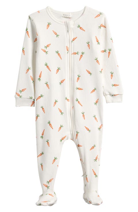 Carrot Print One-Piece Footie Pajamas (Baby)