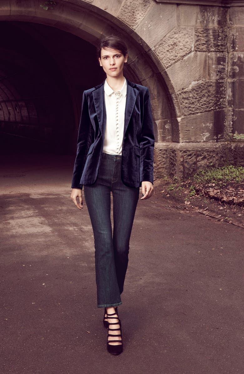 FRAME Stretch Velvet Blazer, Alternate, color,