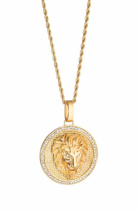 EYE CANDY LOS ANGELES Men's Lion Head Pendant Necklace