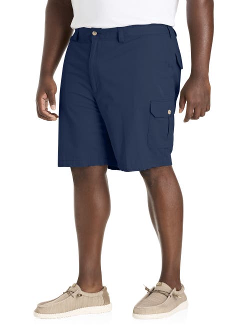 Harbor Bay By Dxl Big & Tall Continuous Comfort Cotton Cargo Shorts In Navy