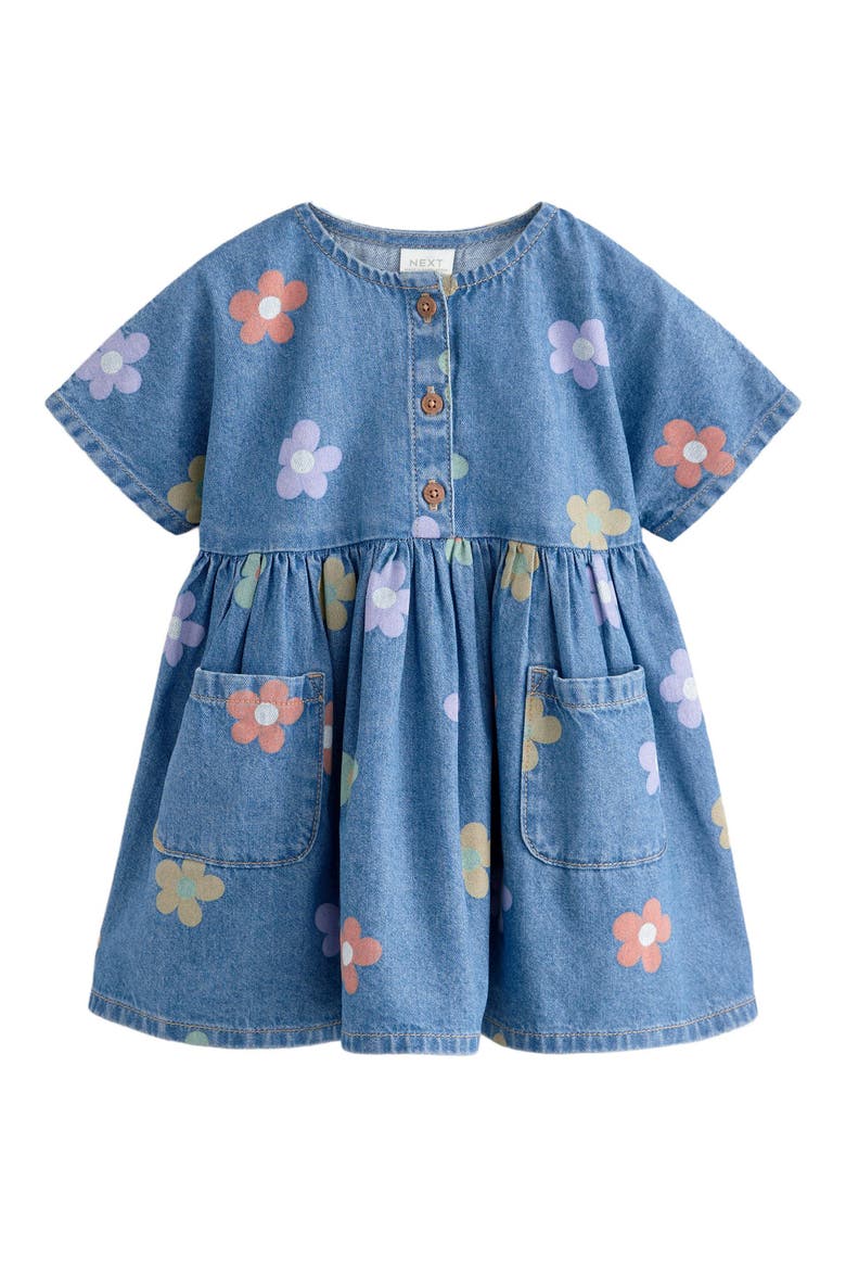 Kids' Floral Denim Shirtdress, Main, color, BLUE