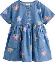 NEXT Kids' Floral Denim Shirtdress