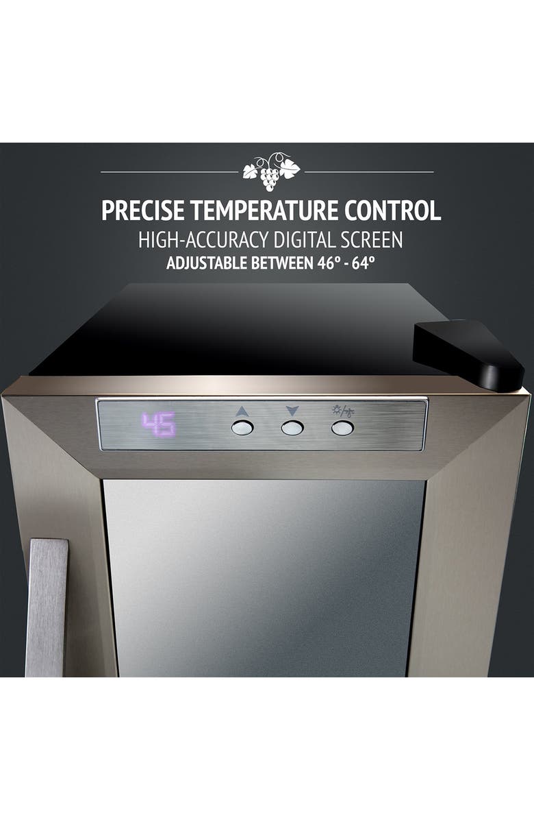 Ivation 8 Bottle Thermoelectric Wine Cooler, Quiet Freestanding Wine Fridge, Alternate, color, Silver