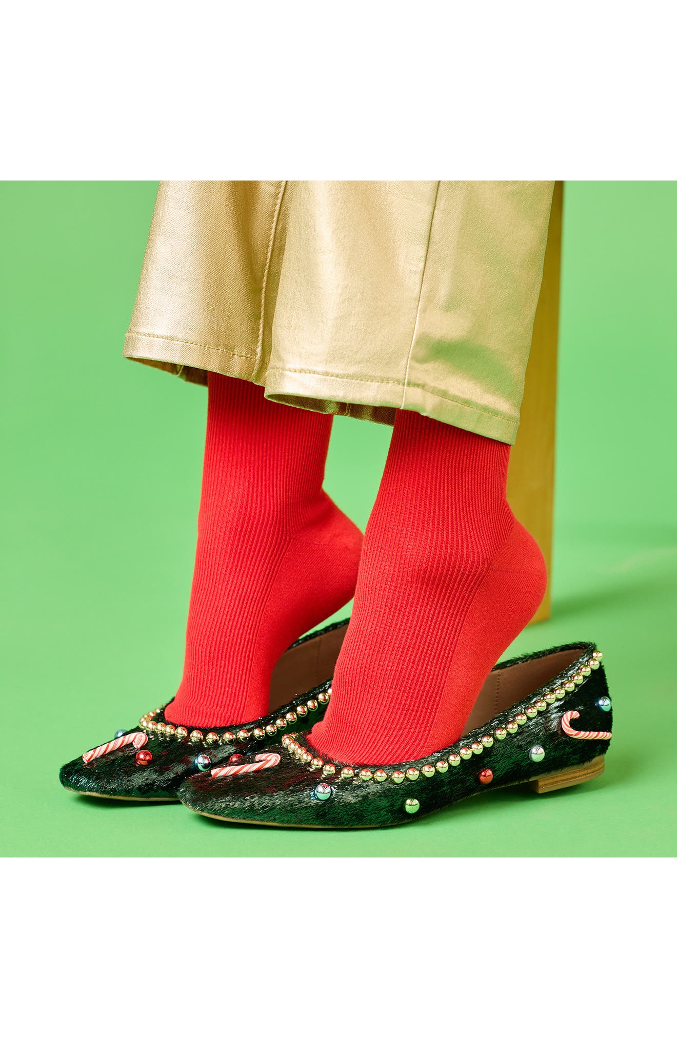 Katy Perry The Confidant Christmas Ballet Flat, Alternate, color, Holiday Green