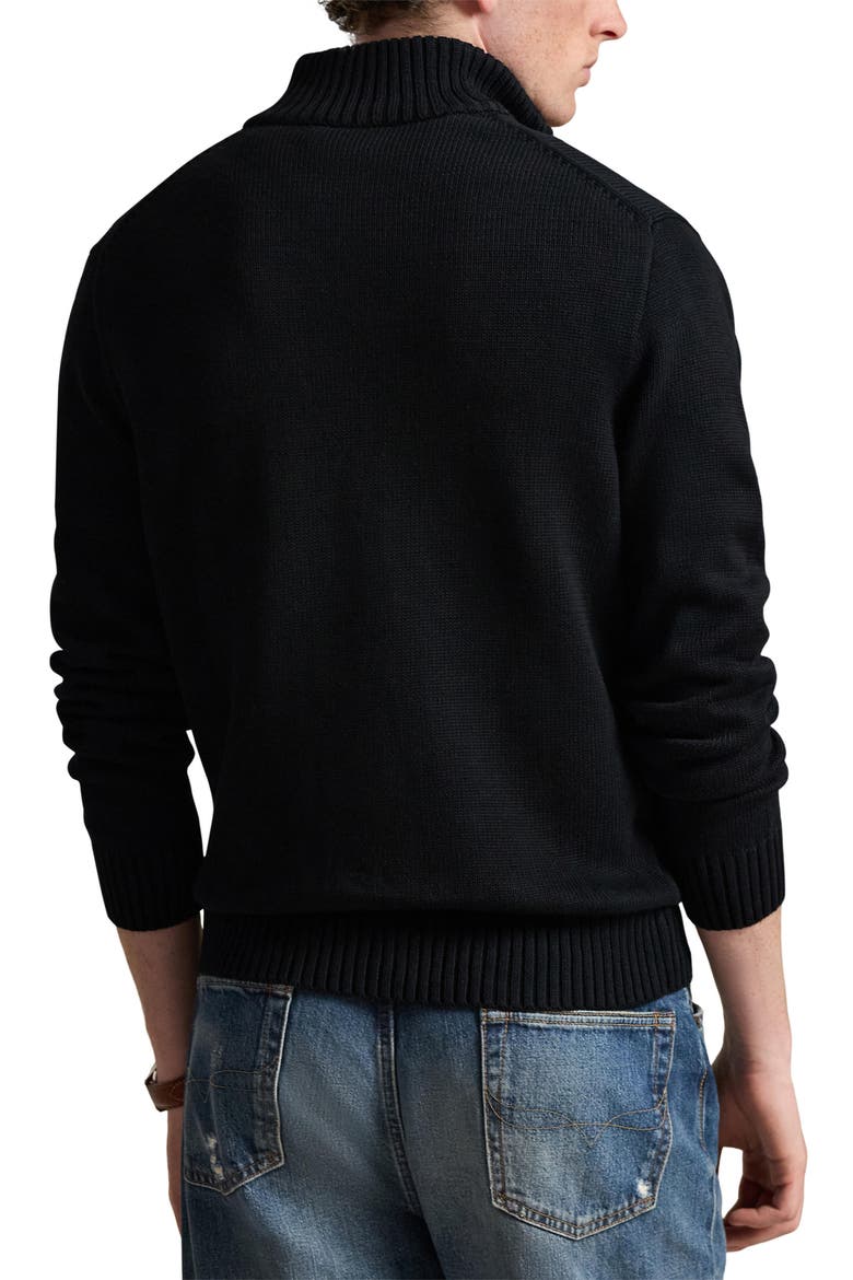 Cotton Half Zip Sweater, Alternate, color, BLACK