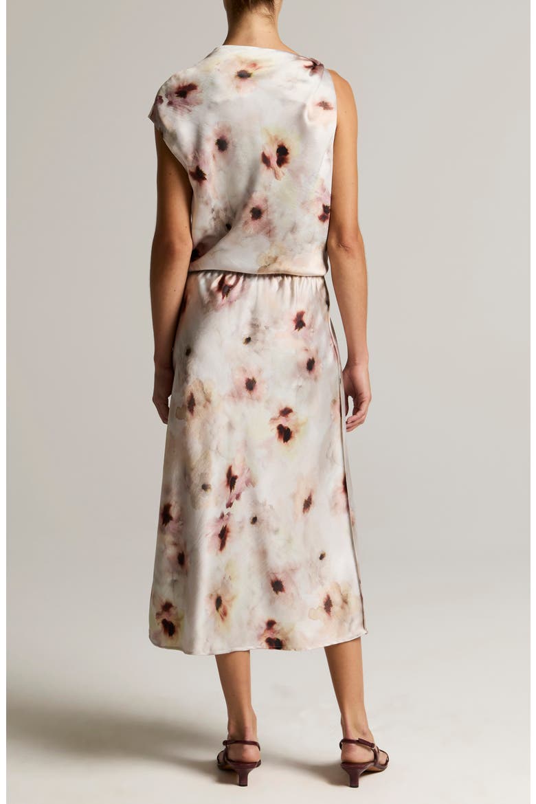 Watercolor Floral Print Midi Skirt, Alternate, color, SOFT PEONY