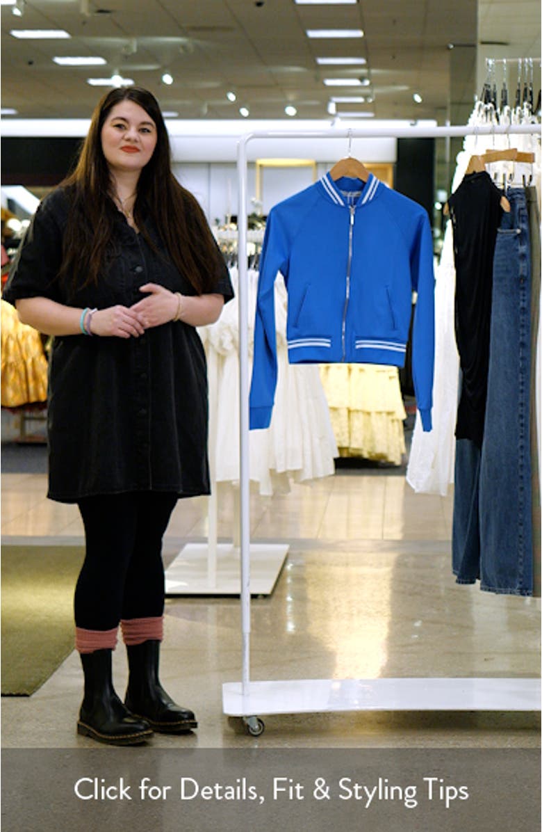 Contrast Stripe Bomber Jacket, sales video thumbnail