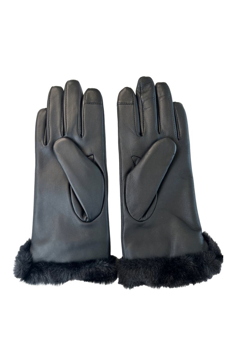 Lauren Ralph Lauren Faux Fur Lined Leather Touch Glove, Alternate, color, 