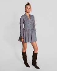 THEO The Label Rhapso Multi Stripe Ruched Shirtdress