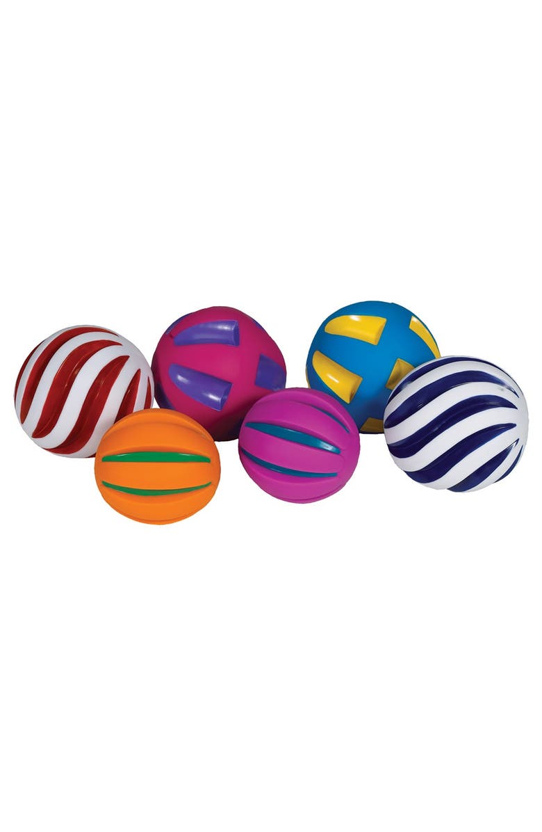 Kaplan Early Learning Company Tactile Squeaky Balls - Set of 6, Alternate, color, Multicolored
