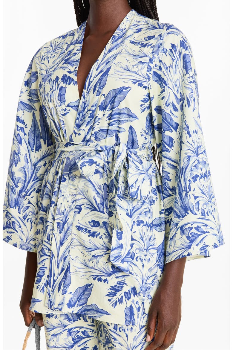 Mini Duster Toile Blu in Cotton Poplin, Alternate, color, Toile Blu