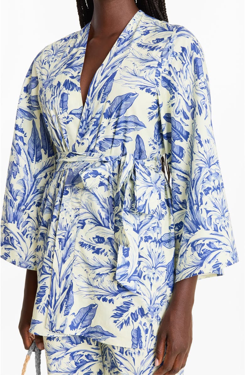 DIARRABLU Mini Kimono Toile Blu in Cotton Poplin, Alternate, color, Toile Blu