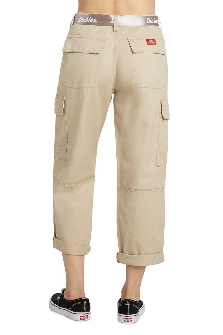 Belted Crop Utility Cargo Pants, Alternate, color, KHAKI