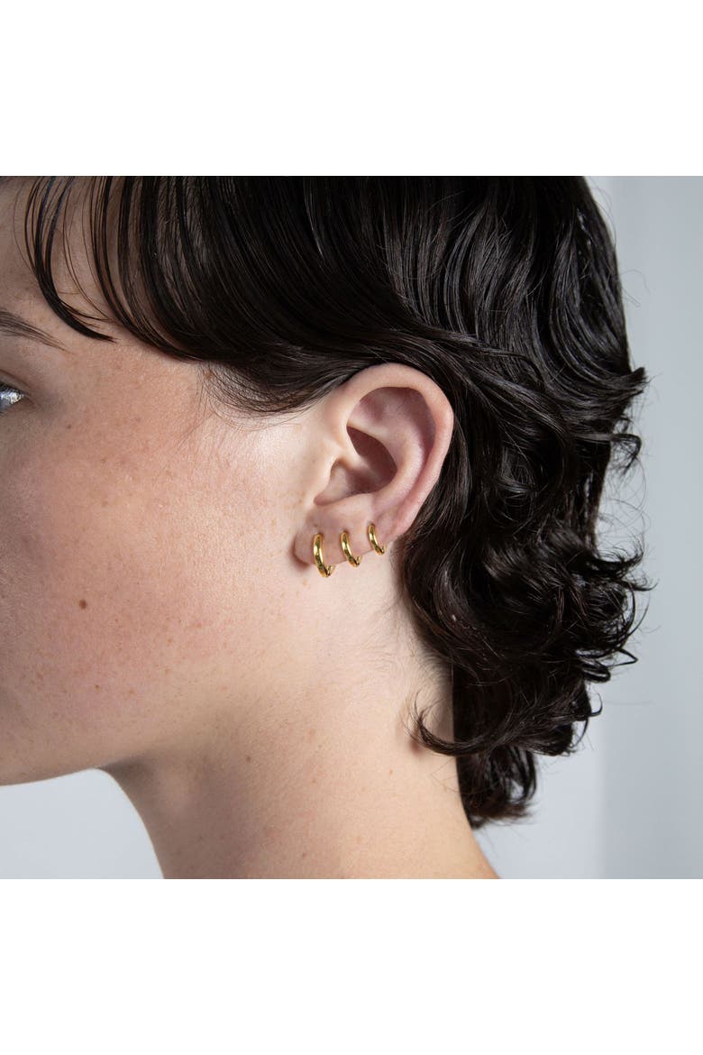 Gold Seven Mm Huggie Hoop Earring, Alternate, color, Gold