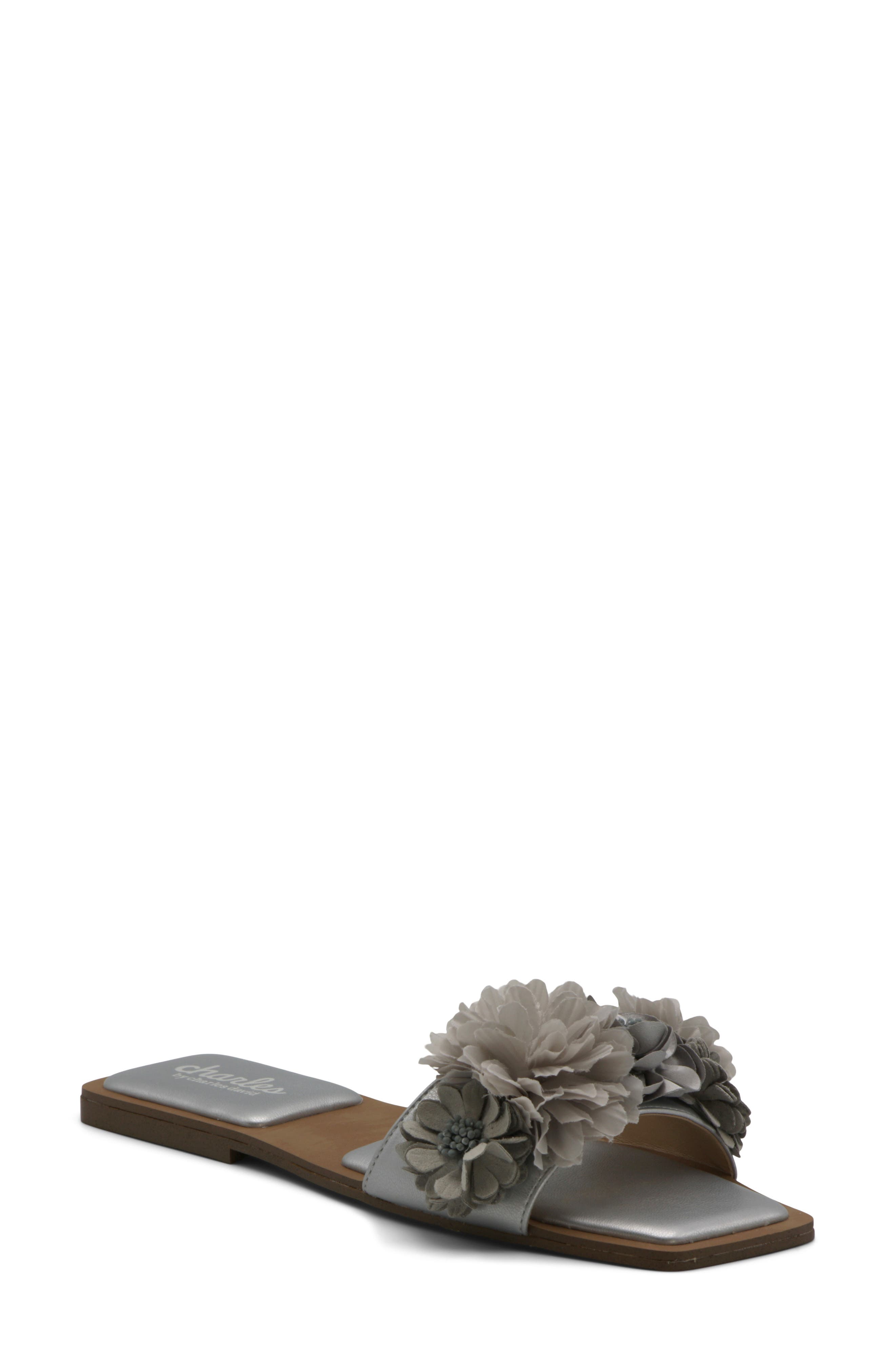 Orderly Slide Sandal, Main, color, SILVER