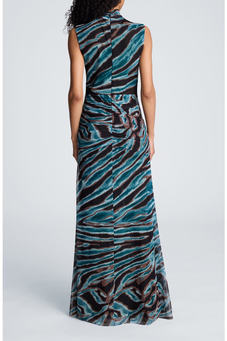 Pleated Bodice Maxi Dress, Alternate, color, TEAL DUSK MULTI