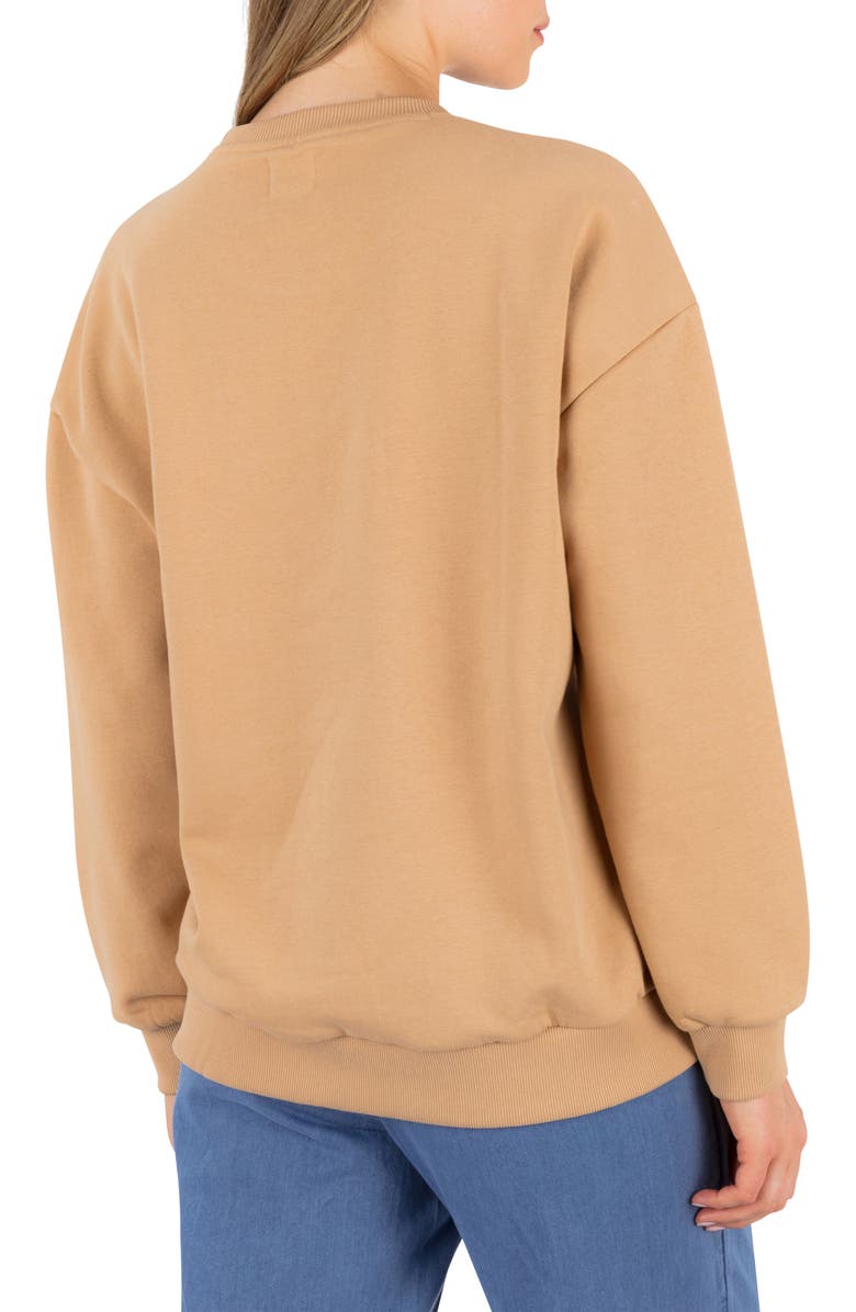 Hurley Logo Oversize Sweatshirt, Alternate, color, Tan