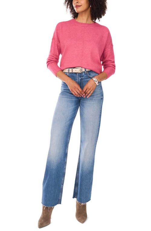 Vince Camuto Exposed Seam Crewneck Sweater In Pink