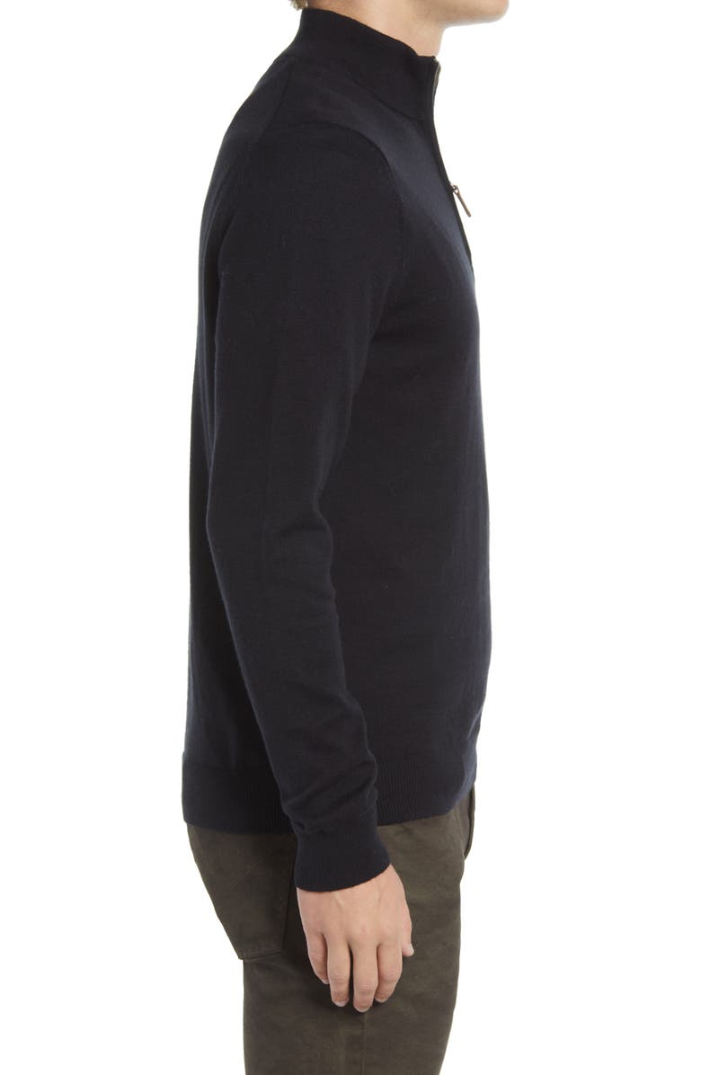 Nordstrom Half Zip Cotton & Cashmere Pullover Sweater, Alternate, color,