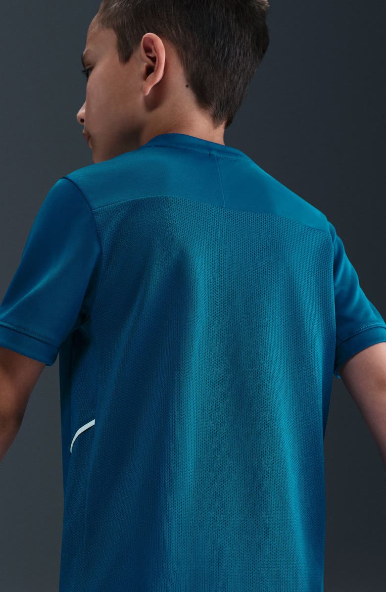 Nike Kids' Kylian Mbappé Academy Dri-FIT Soccer Top, Alternate, color, Green Abyss/ Igloo/ Light Dew