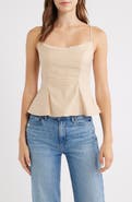 Reformation Genevieve Gingham Peplum Top