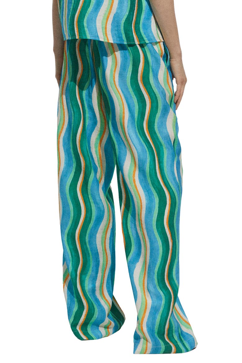 Wavy Print Wide Leg Pants, Alternate, color, GREEN
