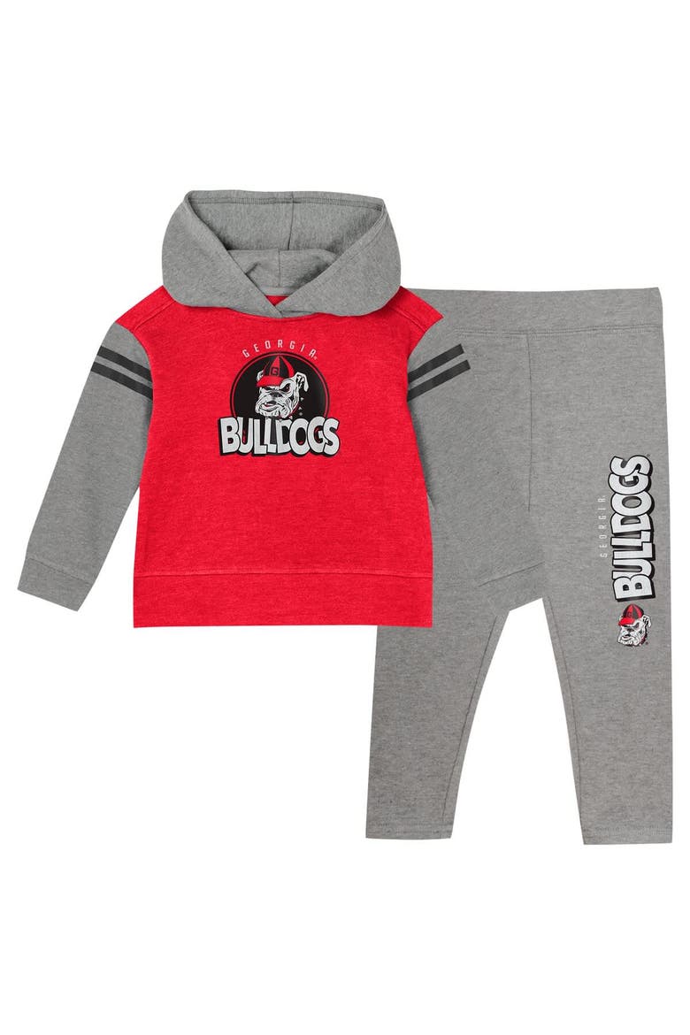 Girls Toddler Georgia Bulldogs Clubhouse Pullover Hoodie and Legging Set, Main, color, Red