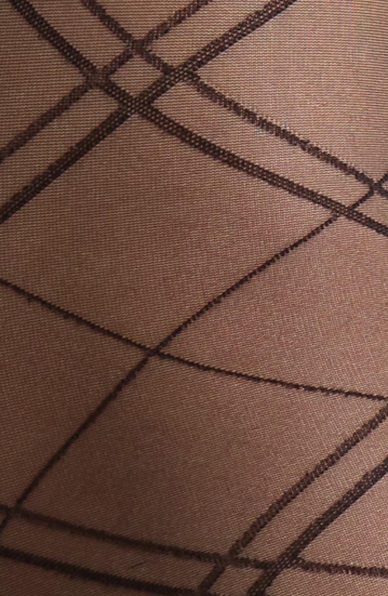 Nordstrom Plaid Sheer Tights, Alternate, color, Black