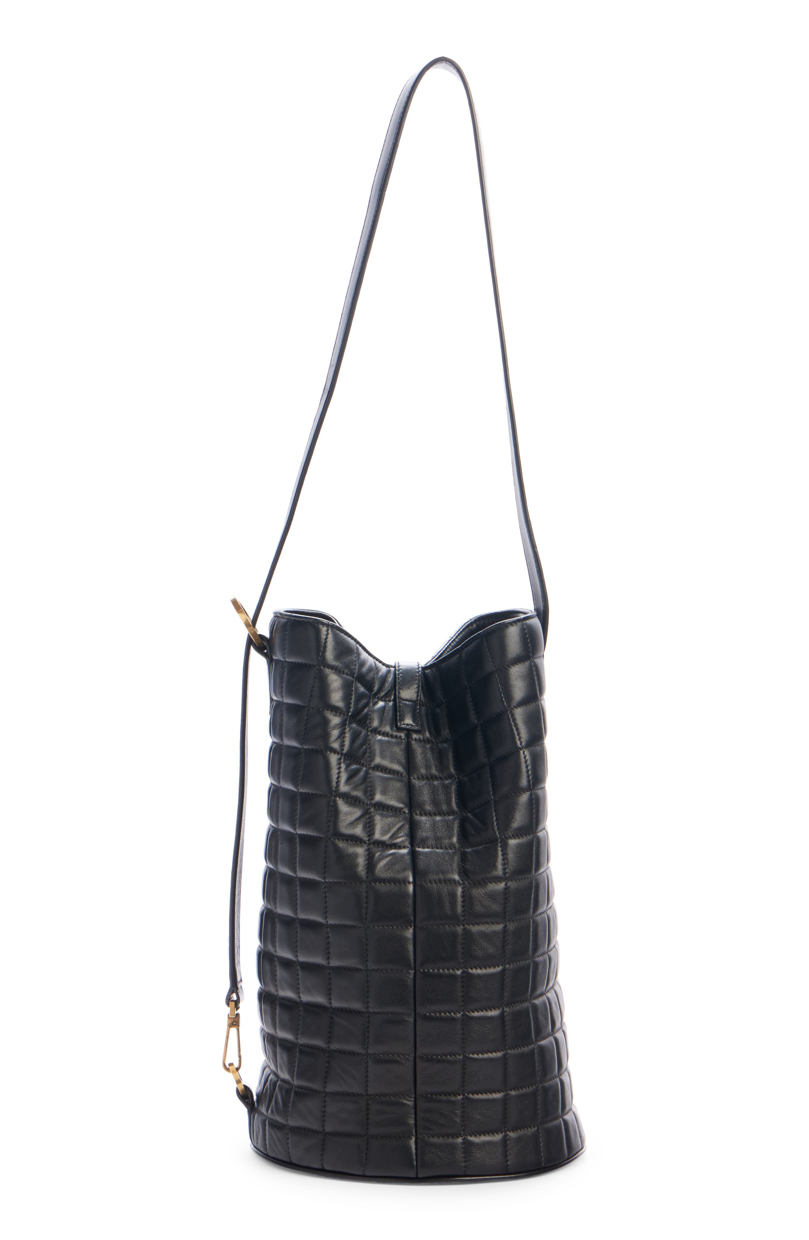 Saint Laurent Medium Quilted Leather Bucket Bag, Alternate, color, 