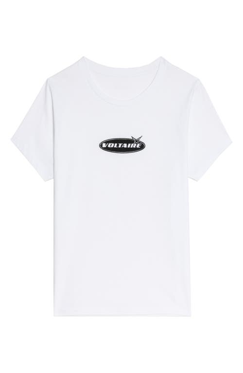 Zadig & Voltaire Alys Crystal Logo T-shirt In White