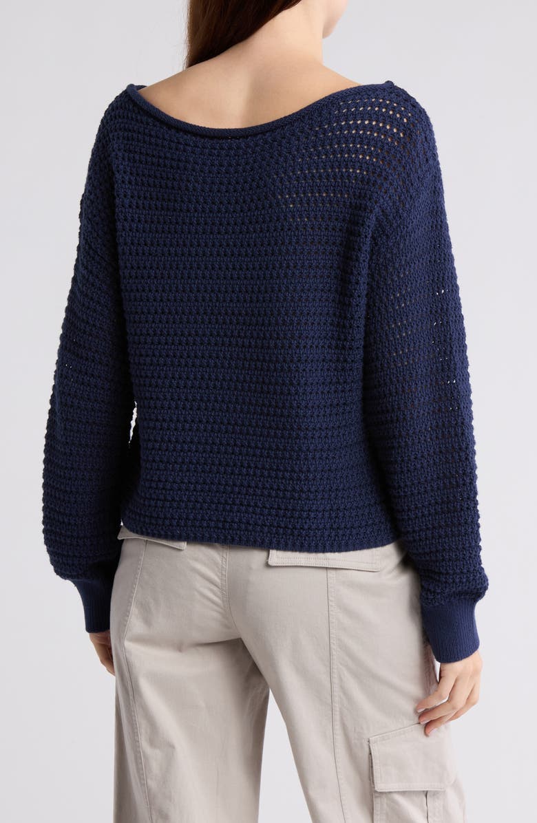 Abound Open Stitch Cotton Sweater, Alternate, color,