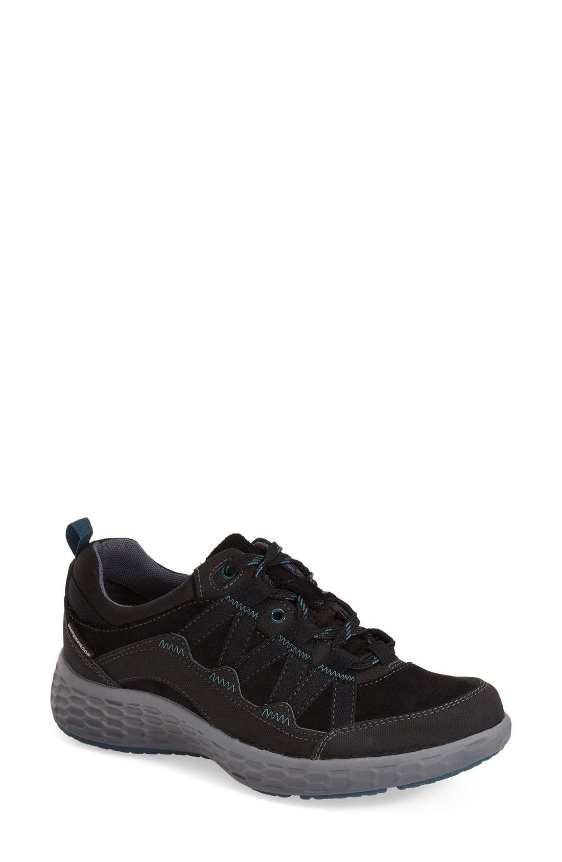 'FreshExcel' Waterproof Sneaker, Main, color, BLACK LEATHER