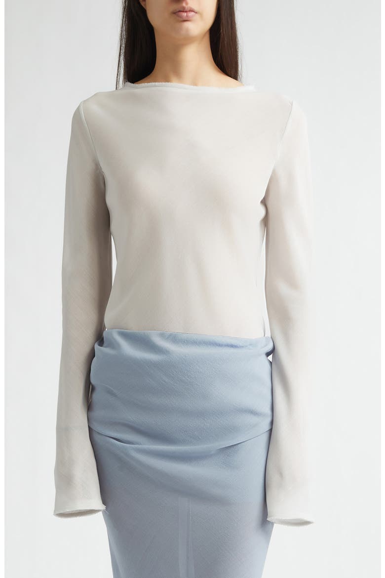 Bias Cut Wool Top, Main, color, LIGHT GREY GAZE