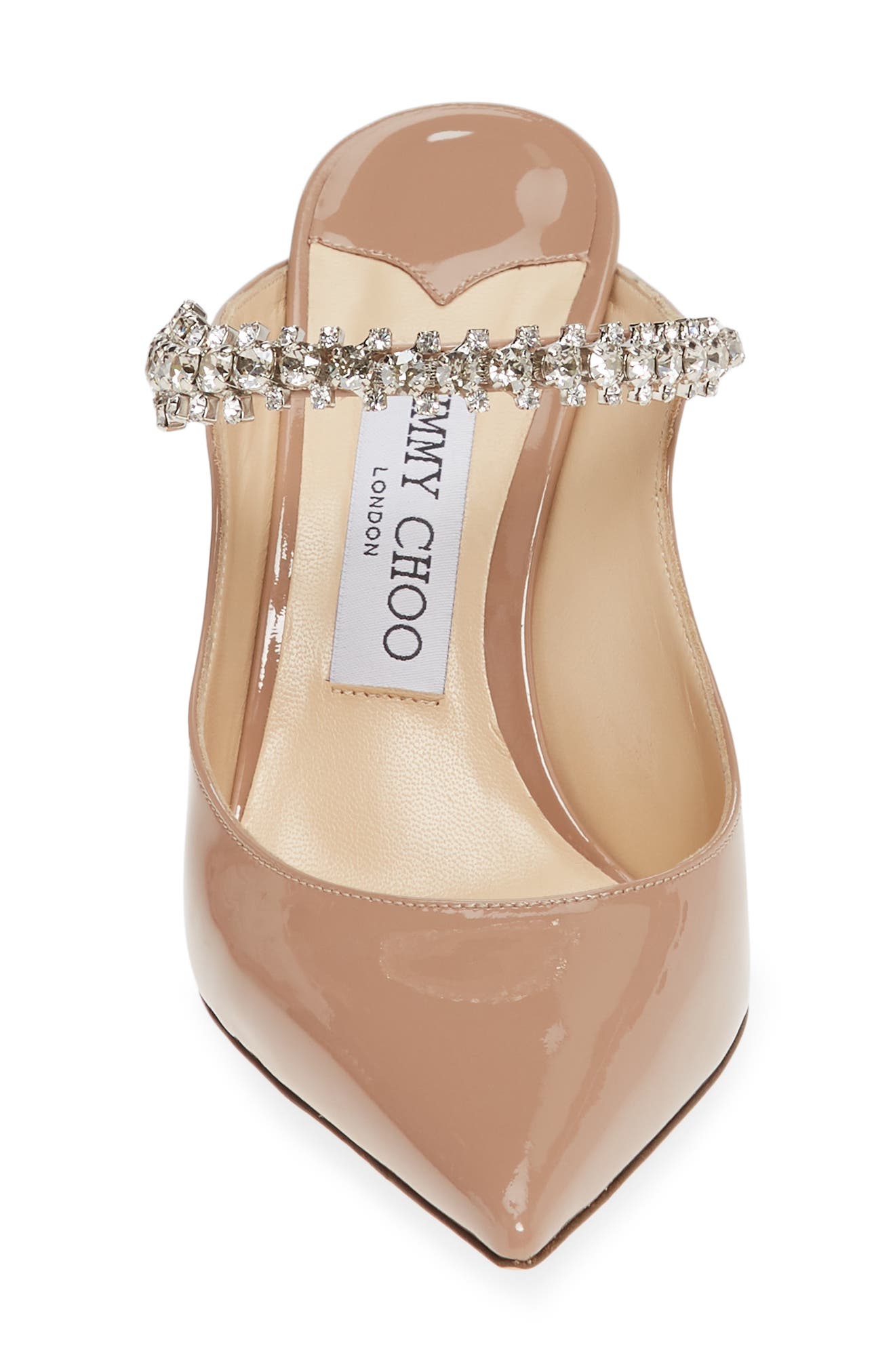 Jimmy Choo Bing Crystal Embellished Patent Mule, Alternate, color, Ballet Pink