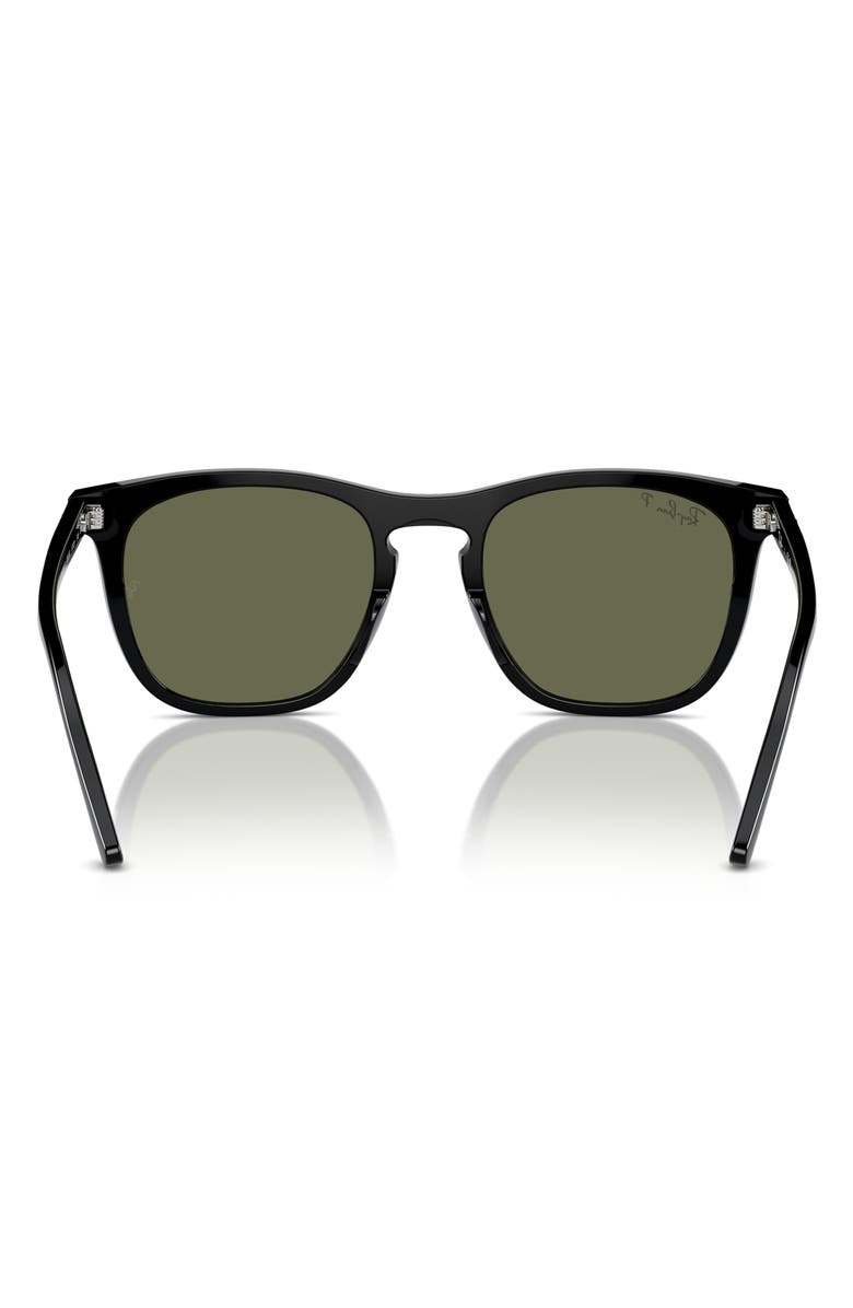 Ray-Ban 53mm Polarized Square Sunglasses, Alternate, color, Black