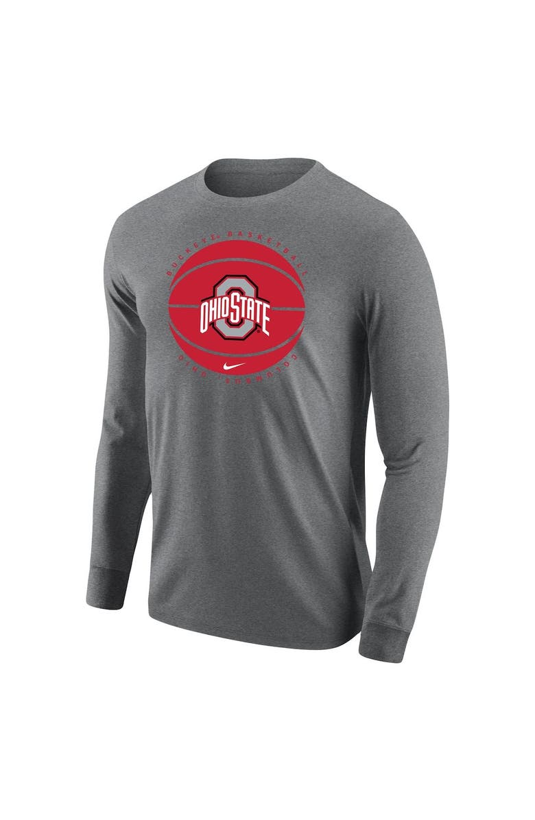 Nike Men's Nike Gray Ohio State Buckeyes Basketball Long Sleeve T-Shirt, Alternate, color,