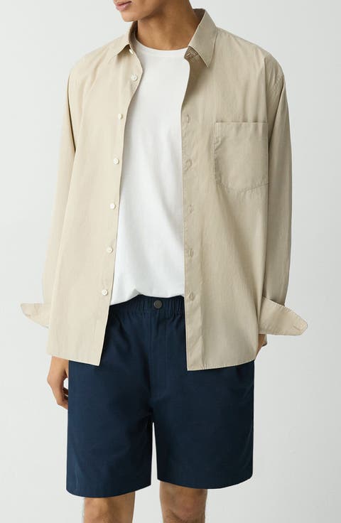 Weekend Solid Cotton Button-Up Shirt