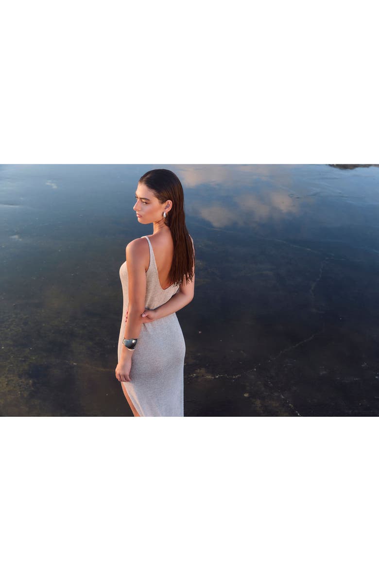 Luma Gottex Solar Shimmer Knit Dress Cover-Up, Alternate, color, Grey-Silver