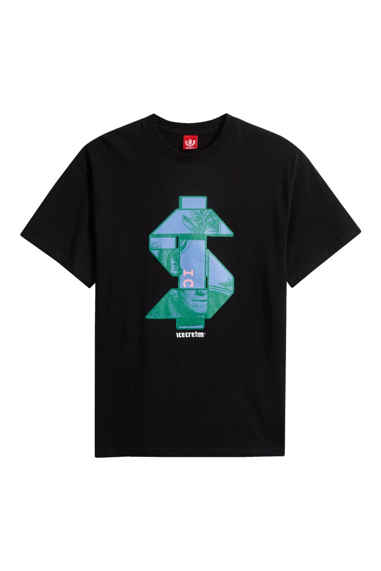 Origami Cotton Graphic T-Shirt, Alternate, color, BLACK