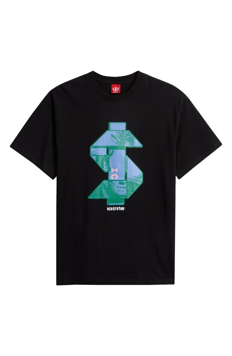 ICECREAM Origami Cotton Graphic T-Shirt, Alternate, color, Black