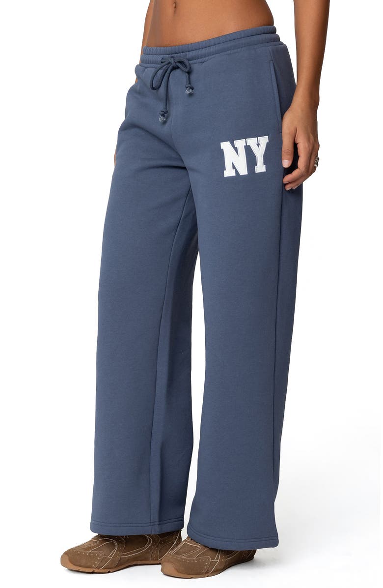EDIKTED NY Wide Leg Sweatpants, Alternate, color, Blue