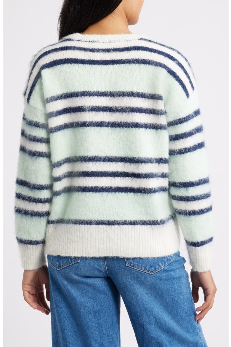 Stripe Crewneck Sweater, Alternate, color, MINT