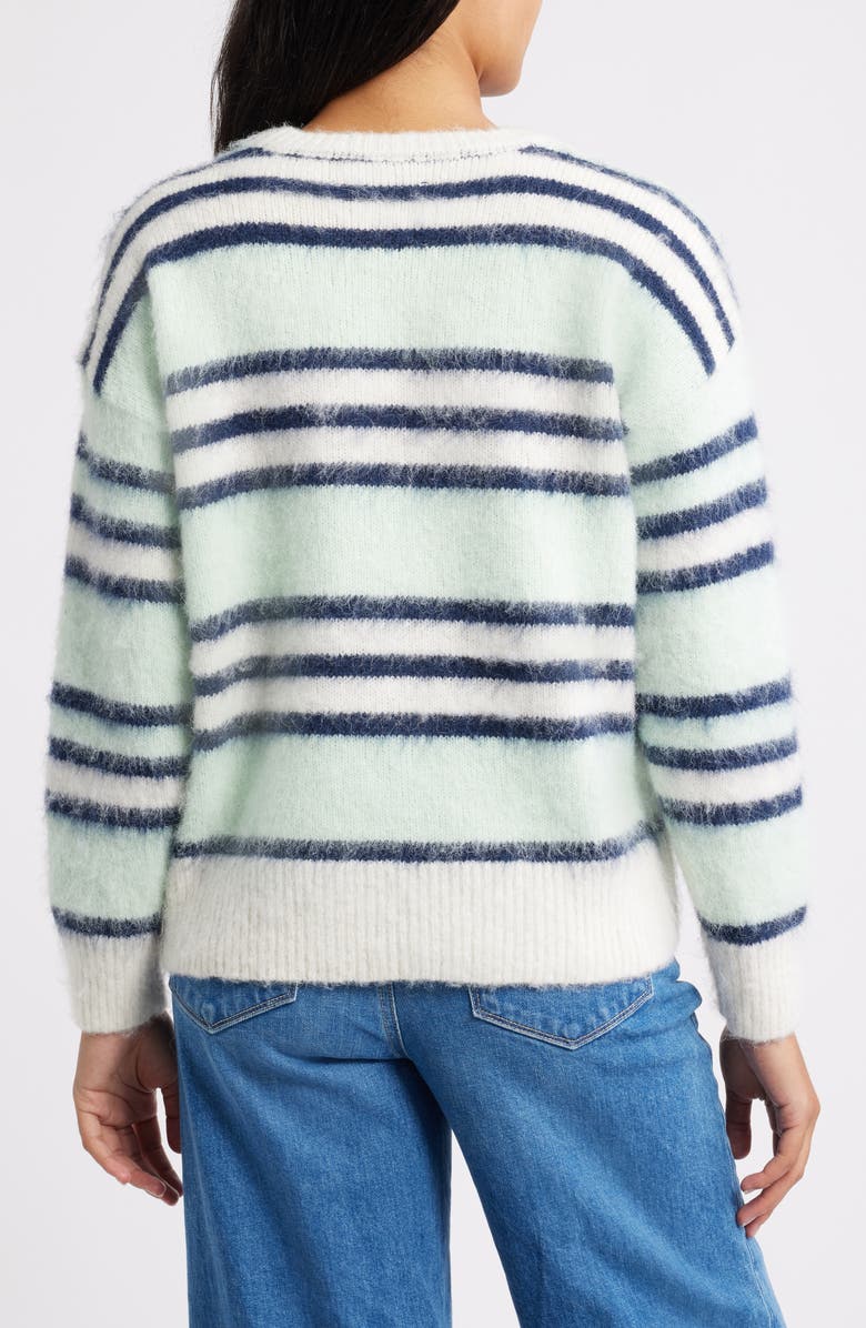 CITY BLUES Stripe Crewneck Sweater, Alternate, color, Mint