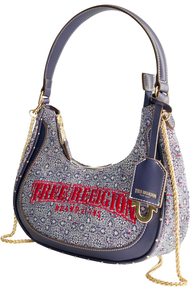 True Religion Logo Small Hobo Bag, Alternate, color,